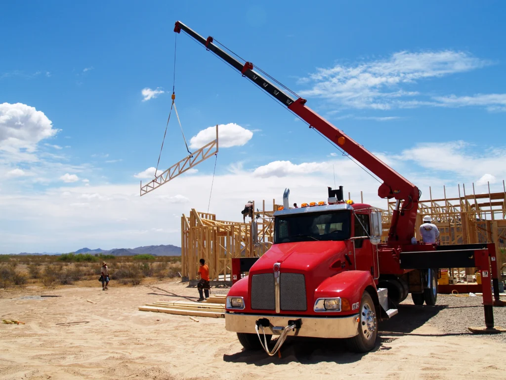a larger view of a crane truck after repair services from Schroeder